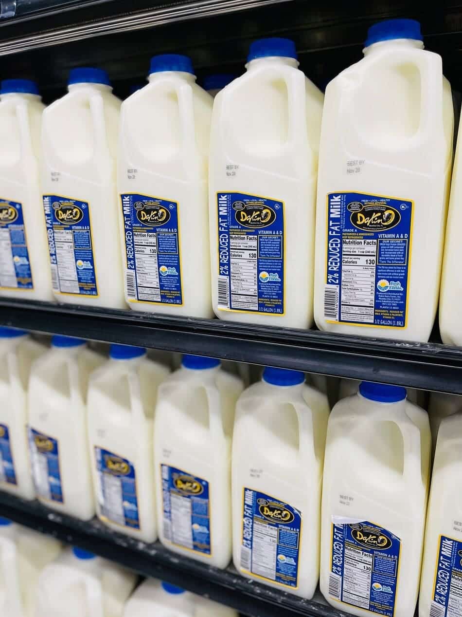 reduced fat milk in grocery dept