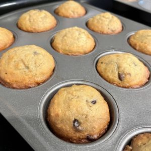 Moist, fluffy and delicious, these banana chocolate chip muffins are a must try.